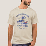Cerritos Beach Mexico Beach vibes Surfer T Shirt<br><div class="desc">Cerritos Beach Mexico Beach-symbolen illustrerar en surfare som fångar en våg. Utformningen är en vintage gammaldags återförare</div>