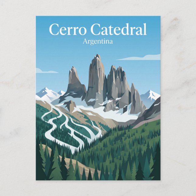 Cerro Catedral Argentina Vykort (Framsida)