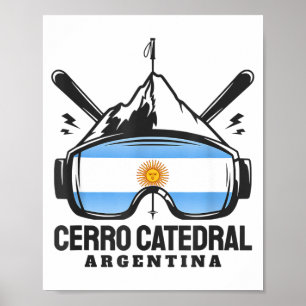 Cerro catedral argentinska skidort retro skiding poster