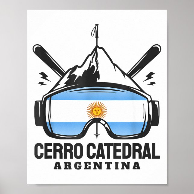 Cerro catedral argentinska skidort retro skiding  poster (Framsidan)