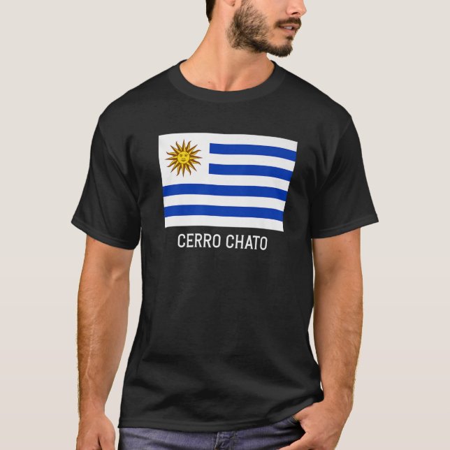 Cerro Chato Uruguay Flagga Emblem Escudo Bandera C T Shirt (Framsida)