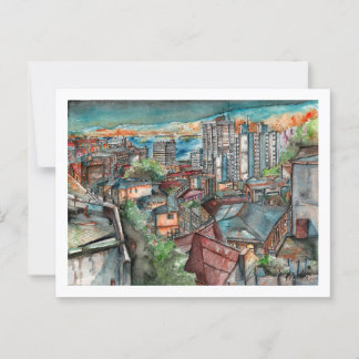 Cerro Concepción de noche (Acuarela). Vykort