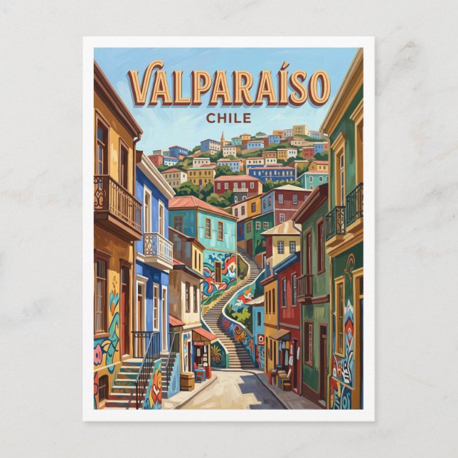 Cerro Concepción Valparaíso Chile Vykort (Framsida)