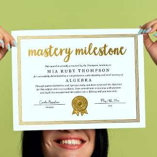Certificate för behärskning poster