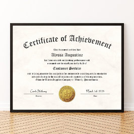Certificate of Achievement Print Poster