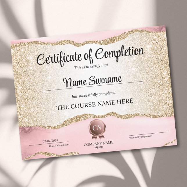 Certificate of Completion Award Course Completion (Skapare uppladdad)