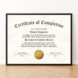 Certificate of Completion Print Poster