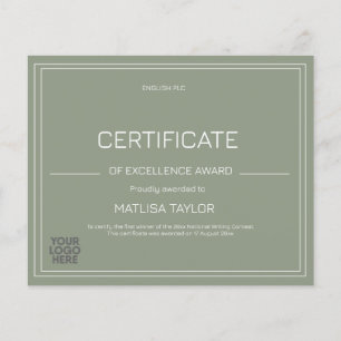 Certificate of Excellence Award Sage Lägg till log