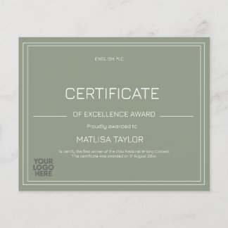 Certificate of Excellence Award Sage Lägg till log