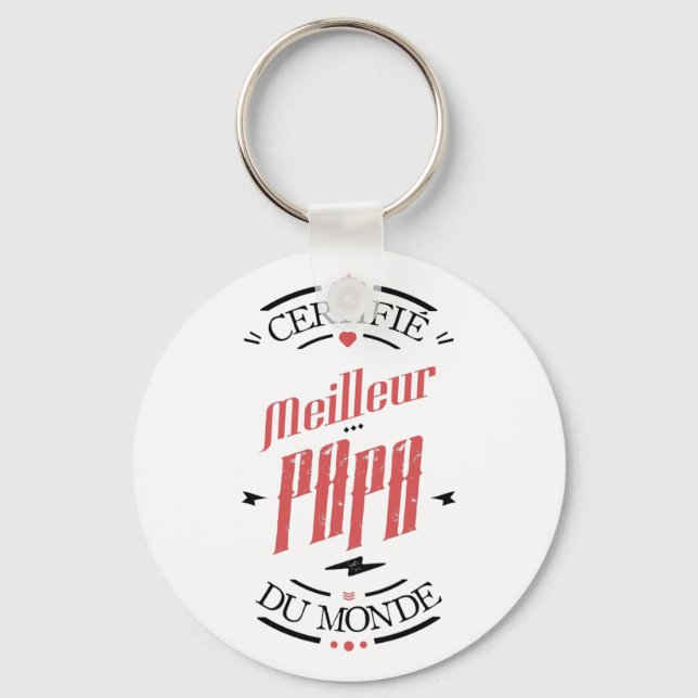Certifié meilleur pappa nyckelring (Framsida)