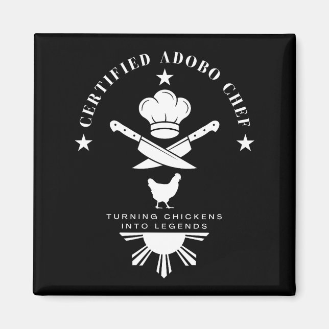 Certified Adobo Chef New Filino Graphics Statement Magnet (Framsidan)