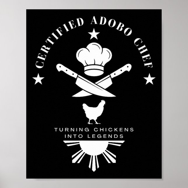 Certified Adobo Chef New Filino Graphics Statement Poster (Framsidan)