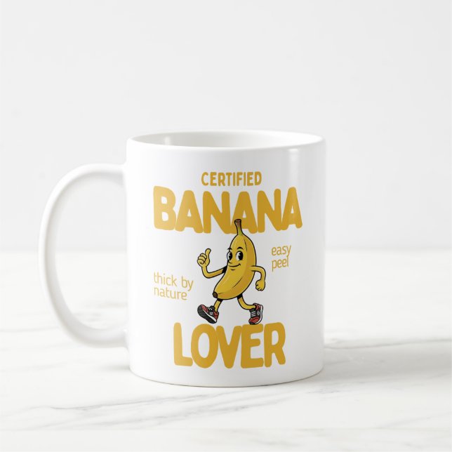 Certified Banana Lover Funny Fruit Joke Gift Kaffemugg (Vänster)