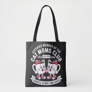 Certified Cat Moms Club Kaotisk Klamrig Älskad Ret Tygkasse