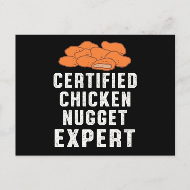 Certified Chicken Nugget Expert Chickens Fun Gift Vykort (Framsida)