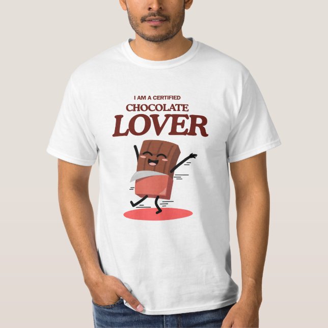 Certified Chocolate Lover | Funny Chocolate Design T Shirt (Framsida)