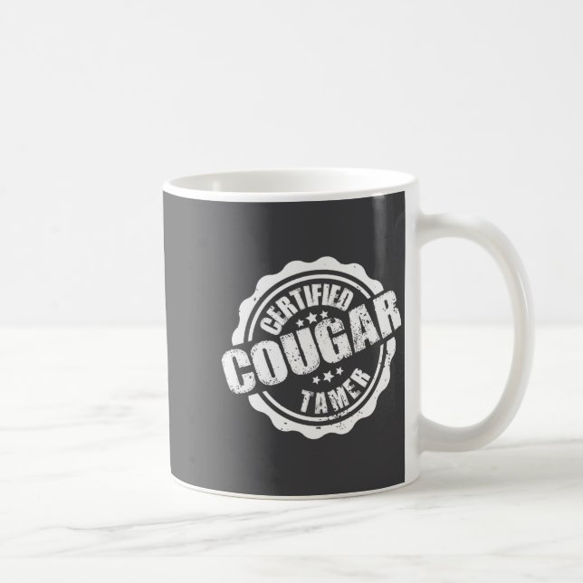 Certified Cougar Tamer Funny Mens Cougar Tamer  Kaffemugg (Höger)