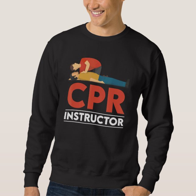 Certified CPR Instructor Outfit First Aid AED Trai Lång Ärmad Tröja (Framsida)