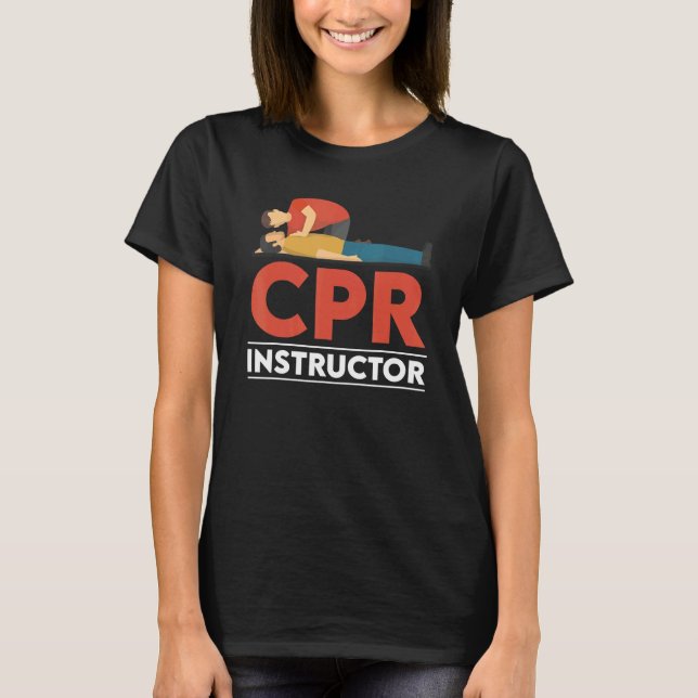 Certified CPR Instructor Outfit First Aid AED Trai T Shirt (Framsida)