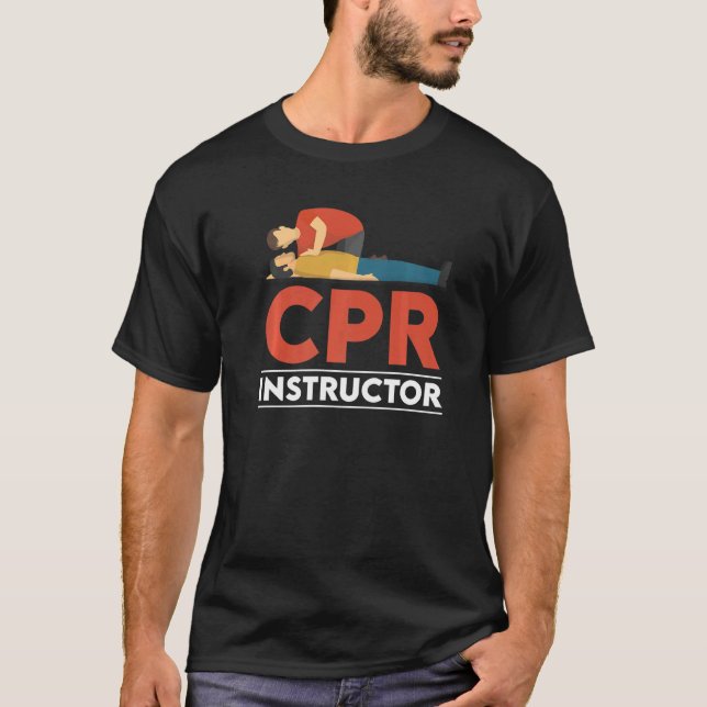 Certified CPR Instructor Outfit First Aid AED Trai T Shirt (Framsida)