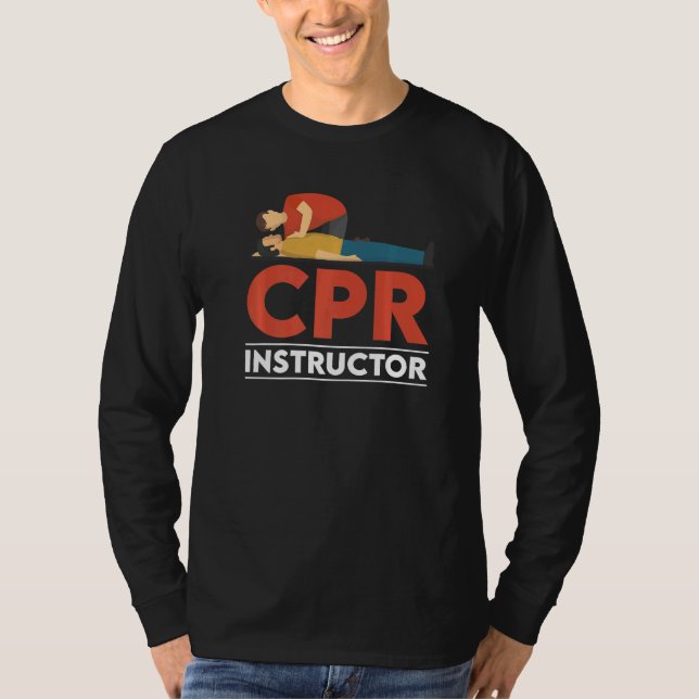 Certified CPR Instructor Outfit First Aid AED Trai T Shirt (Framsida)