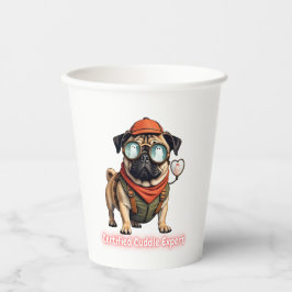 Certified Cuddle Expert Paper Cup – Cute Pug Party