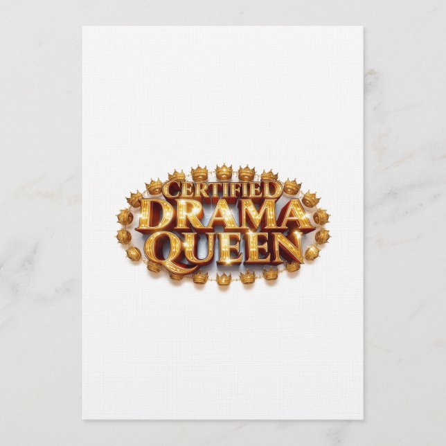 Certified Drama Queen Inbjudningar (Framsida)