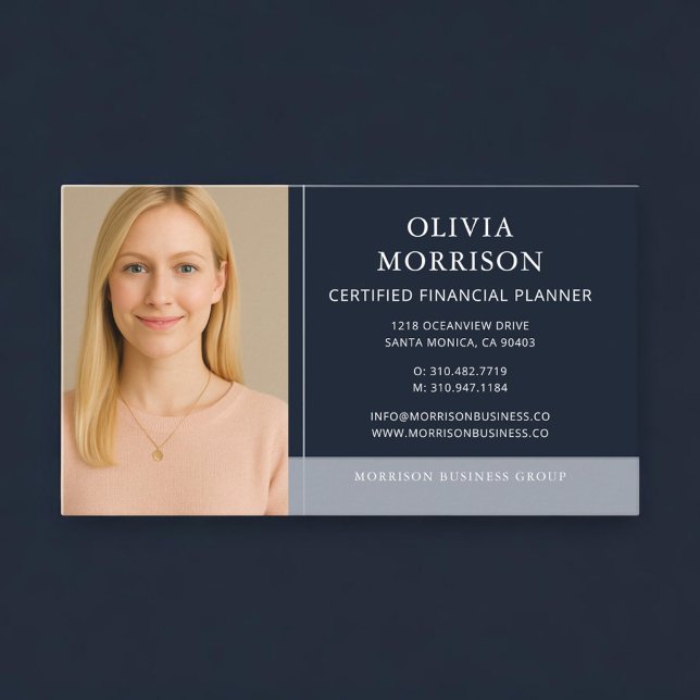 Certified Financial Planner Foto Navyblå Visitkort (Skapare uppladdad)