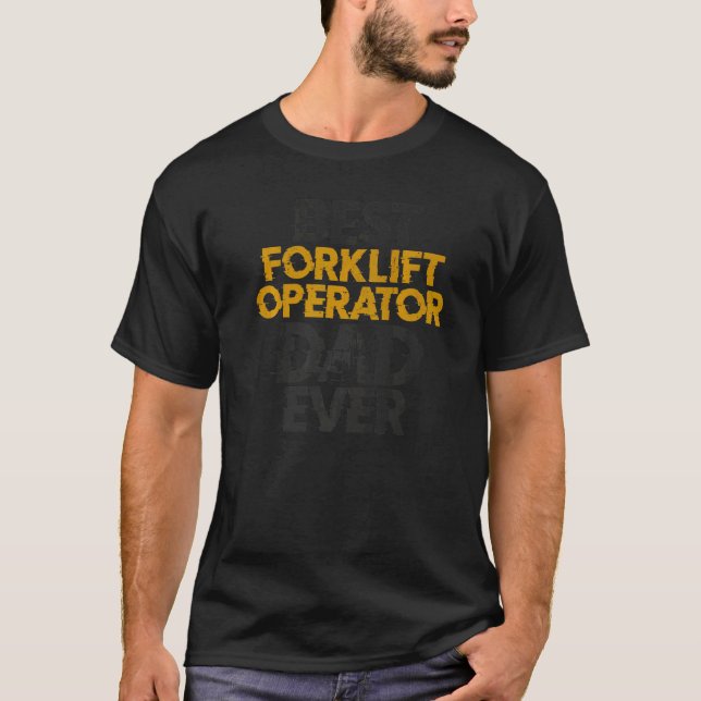 Certified Forklift Truck Operator Dad Father Vinta T Shirt (Framsida)