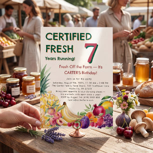 Certified Fresh 7 år på raken Gård Födelsedag Inbjudningar