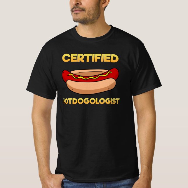 Certified Hotdogologist Hotdog Hot Dog T Shirt (Framsida)