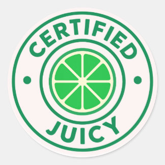 Certified Juicy™ – Limecirkulär dekal Runt Klistermärke