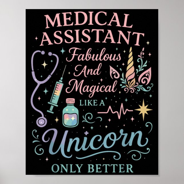 Certified Medical Istant Unicorn Cma Medical Istan Poster (Framsidan)