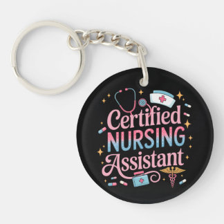 Certified Nursing Assistant Double Sided Keychain