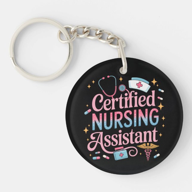 Certified Nursing Assistant Double Sided Keychain (Framsidan)