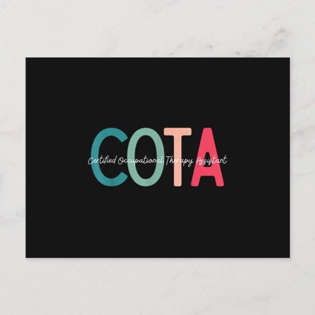 Certified Occupational Therapy Assistant for OT Mo Meddelande Vykort (Framsida)