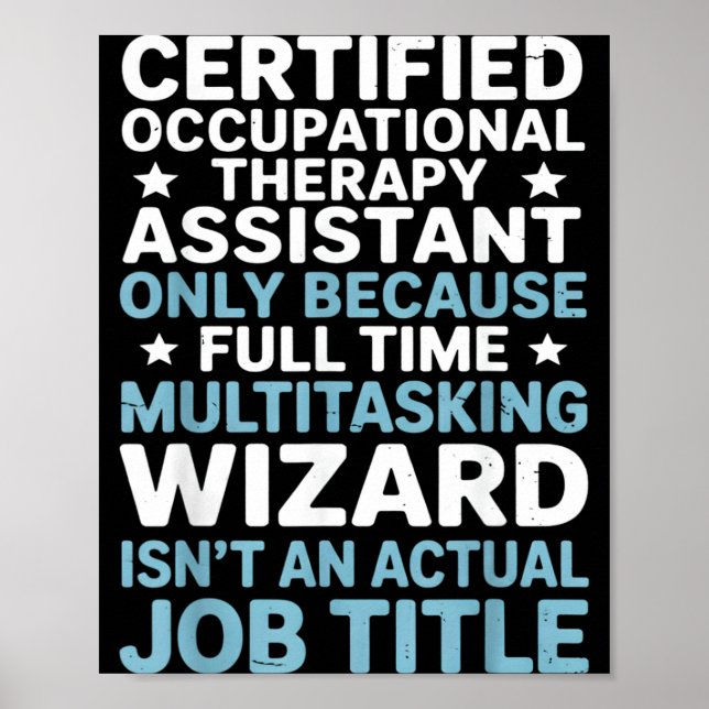 Certified Occupational Therapy Istant Cota Therast Poster (Framsidan)