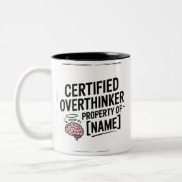 Certified Overthinker Funny Gift Mug Två-Tonad Mugg