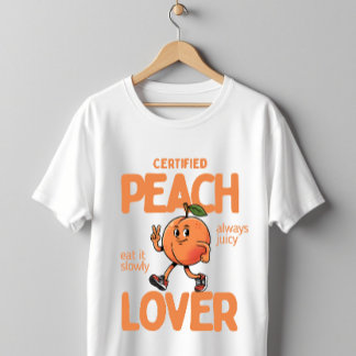 Certified Peach Lover Cute Funny Fruit Design T Shirt