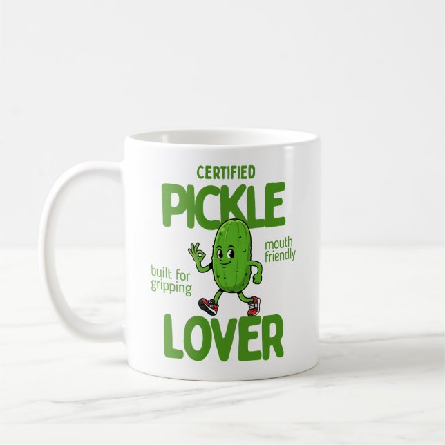 Certified Pickle Lover Funny Foodie Coffee  Kaffemugg (Vänster)