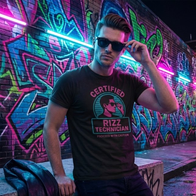 Certified Rizz Technician - Funny Rizz Meme T Shirt (Skapare uppladdad)
