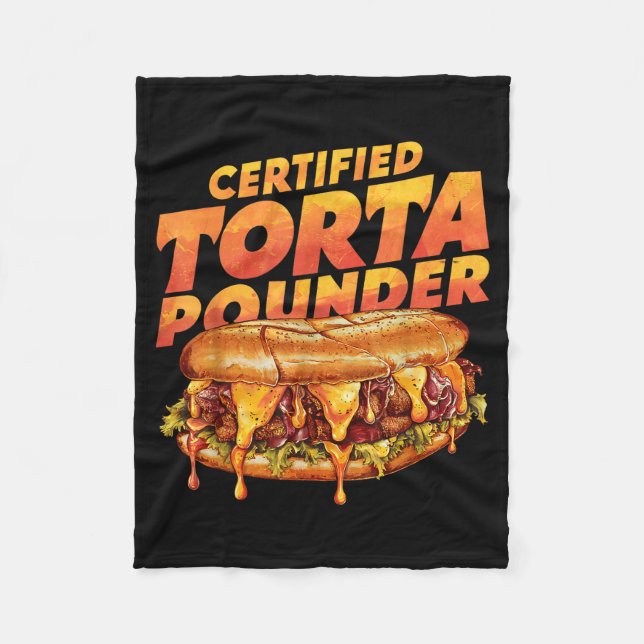 Certified Torta Under Funny Mexican Food Lover  Fleecefilt (Framsidan)