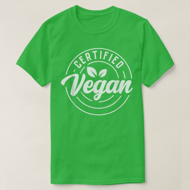 Certified Vegan Powered By Veggies Funny Vegetaria T Shirt (Design framsida)