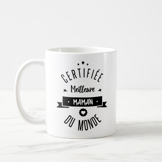 Certifiée meilleure maman du monde kaffemugg (Vänster)
