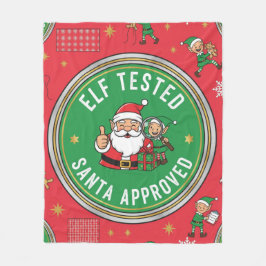 Certifierad Alv Testad Tomte Godkänd Vintage Jul Fleecefilt
