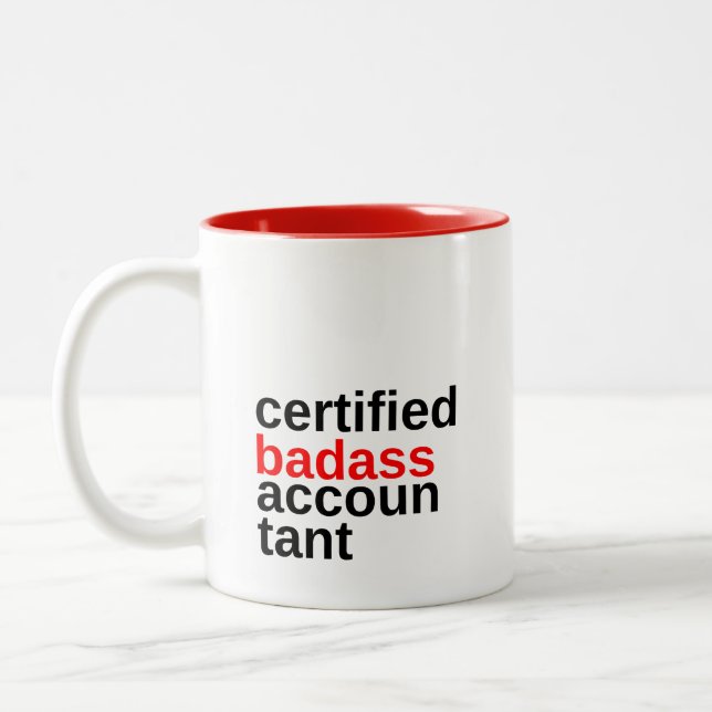 Certifierad Badass Bokförings Kaffe Mugg (Vänster)