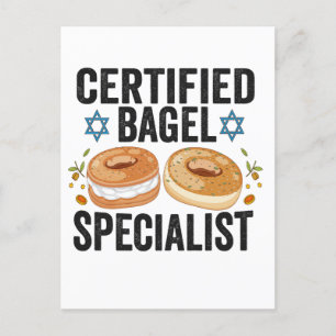 Certifierad Bagel-specialist Rolig Judisk Hanukkah Vykort