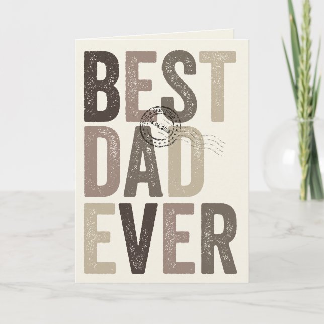Certifierad Bästa Pappa Någonsin Fars dag / Födels Kort (Framsida)