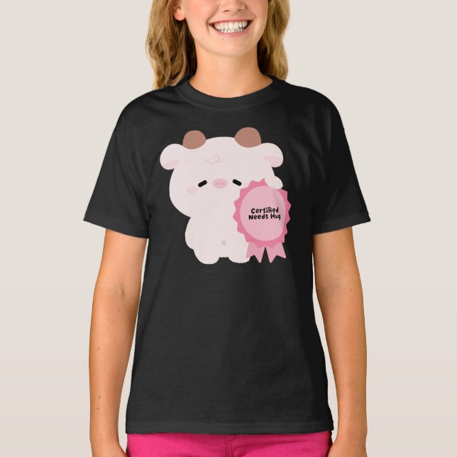 Certifierad Behöver Kram Ko T Shirt (Framsida)