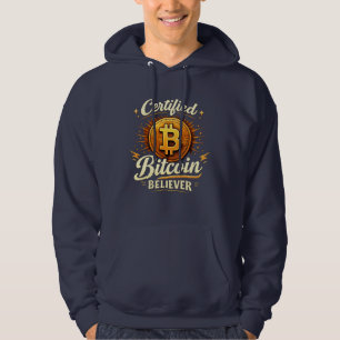 Certifierad Bitcoin-troende Rolig Crypto-tröja Hoodie